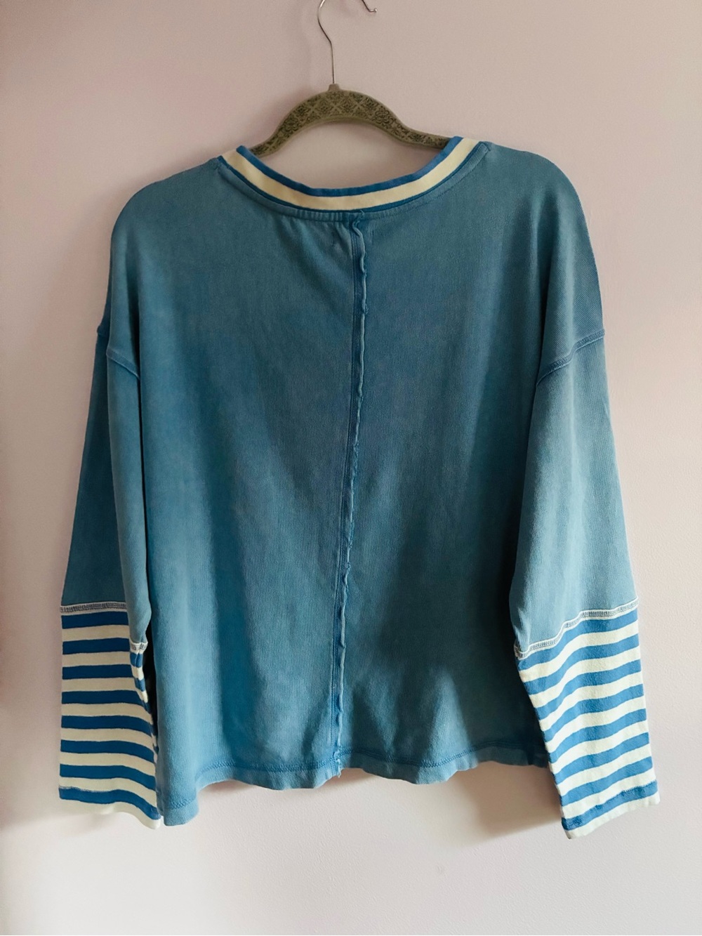 NWT Pilcro Cotton Seamed Long-Sleeve Top - Picture 7 of 12